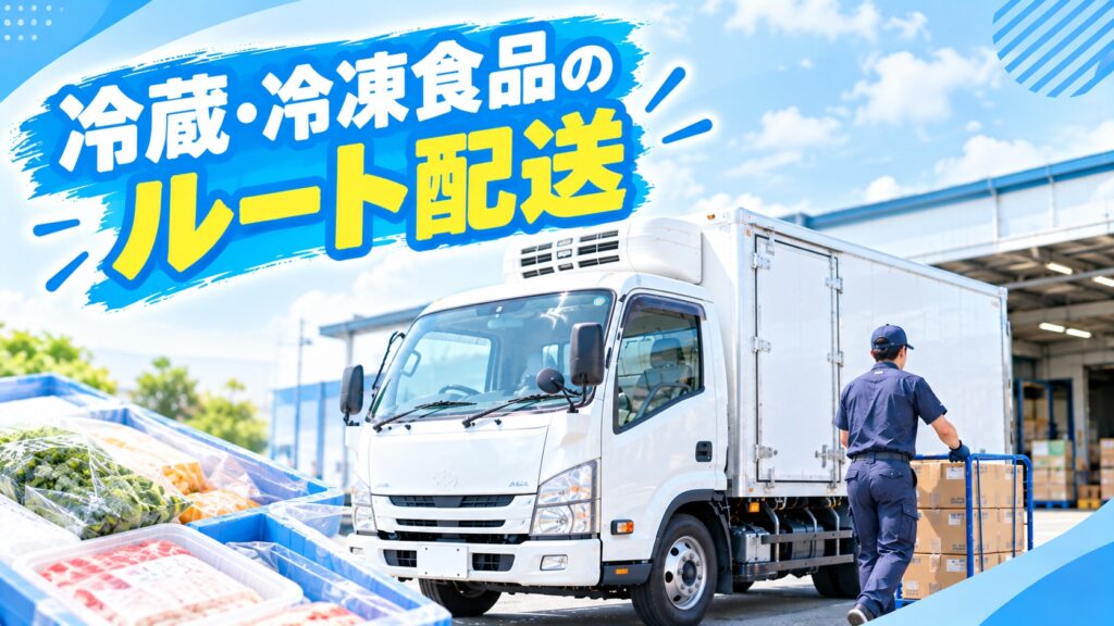 冷蔵・冷凍食品を運ぶルート配送/件数少なめで、段ボール中心の扱いやすい食品配送です