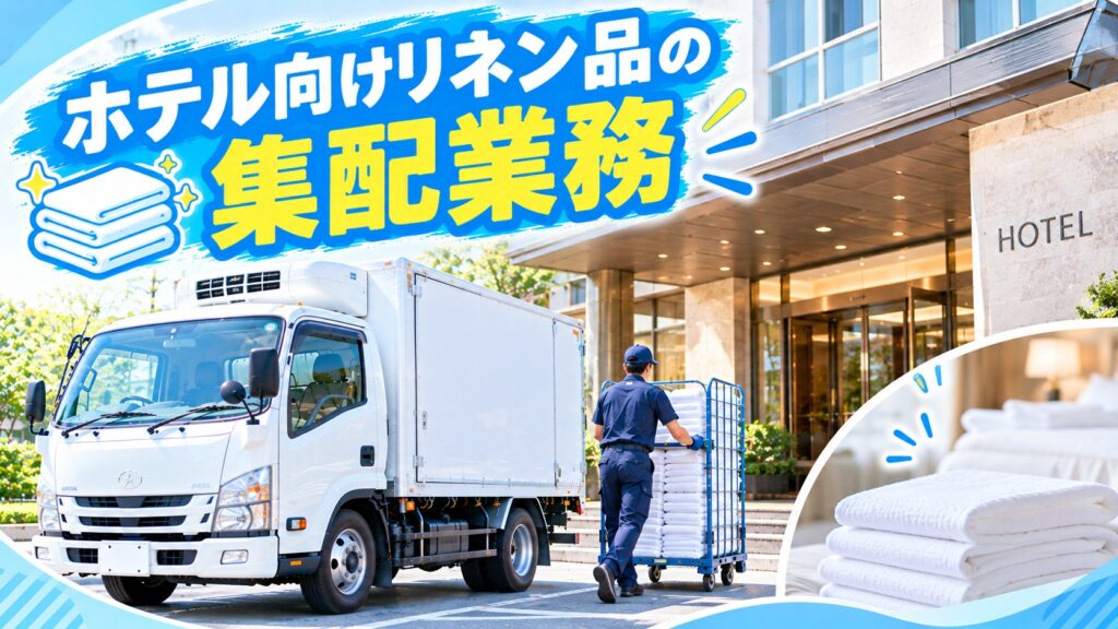 ホテルへリネンを届ける安定配送◎リネン集配ドライバー（2t～4t）