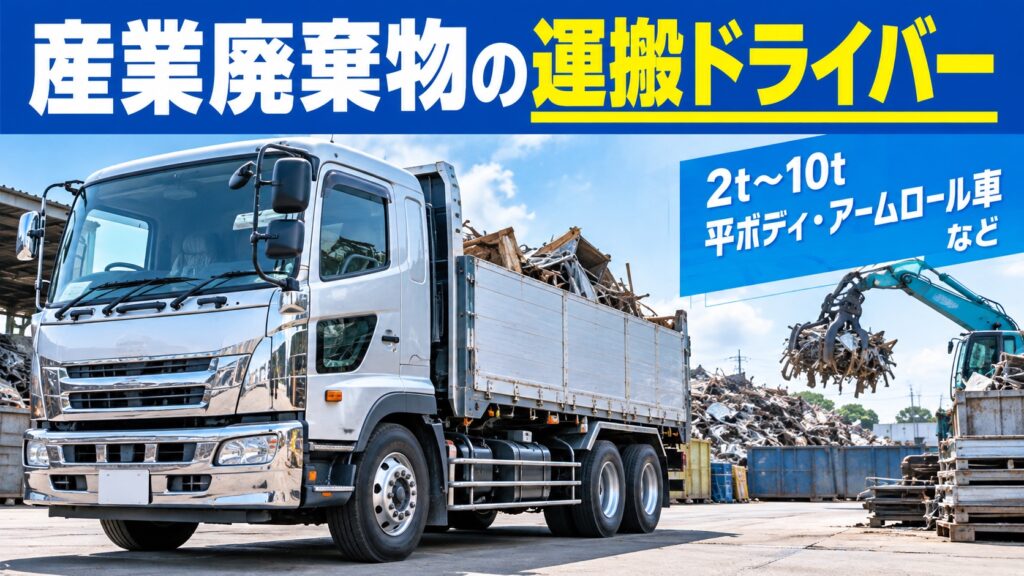 【日曜定休】地域の環境を支える社会貢献性の高いお仕事◎産業廃棄物収集運搬ドライバー