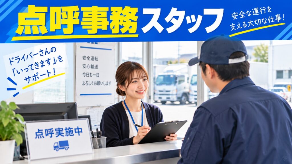 点呼と書類整理が中心のシンプルな事務作業【朝から昼まで！】