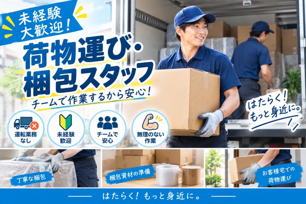 運転なしで安心スタート！引越しサポートのお仕事◎