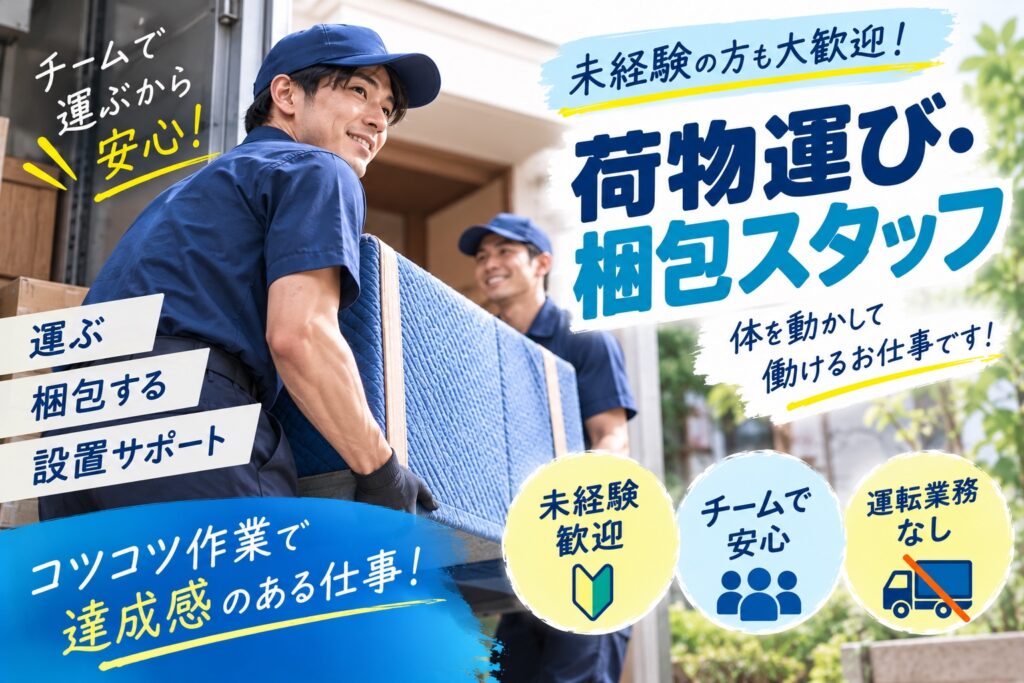 【月収24万円以上可】経験不問。シンプルな引越し業務で安定◎の職場写真