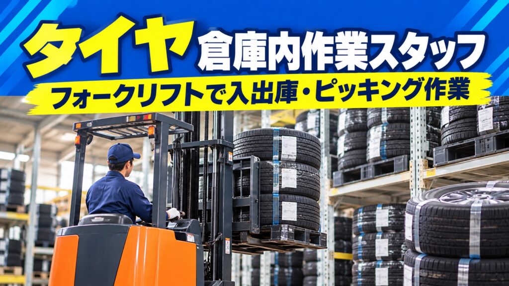 選べる勤務期間！フォークリフト資格を活かして働くタイヤ倉庫内作業スタッフ
